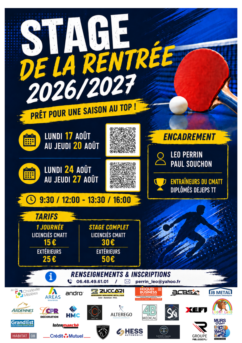 Stage de reprise Août 2026 n°2