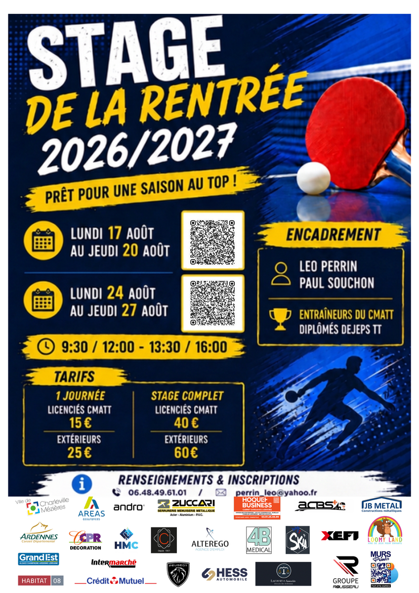 Stage de reprise Août 2026 n°1
